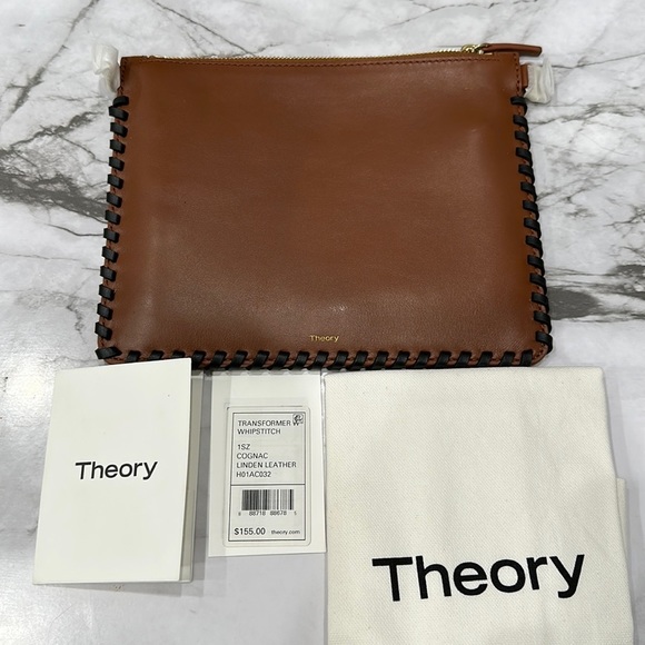 Theory Handbags - NWT Theory Cognac Linden Leather Transformer Bag
